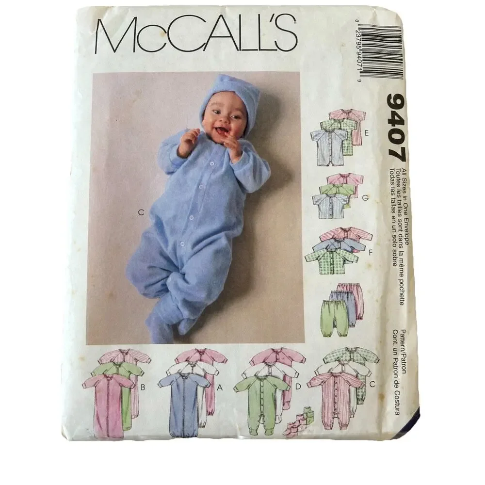 2 McCalls Baby Boy Sewing Patterns Baseball Uniform Outfits One Piece 6335 9407